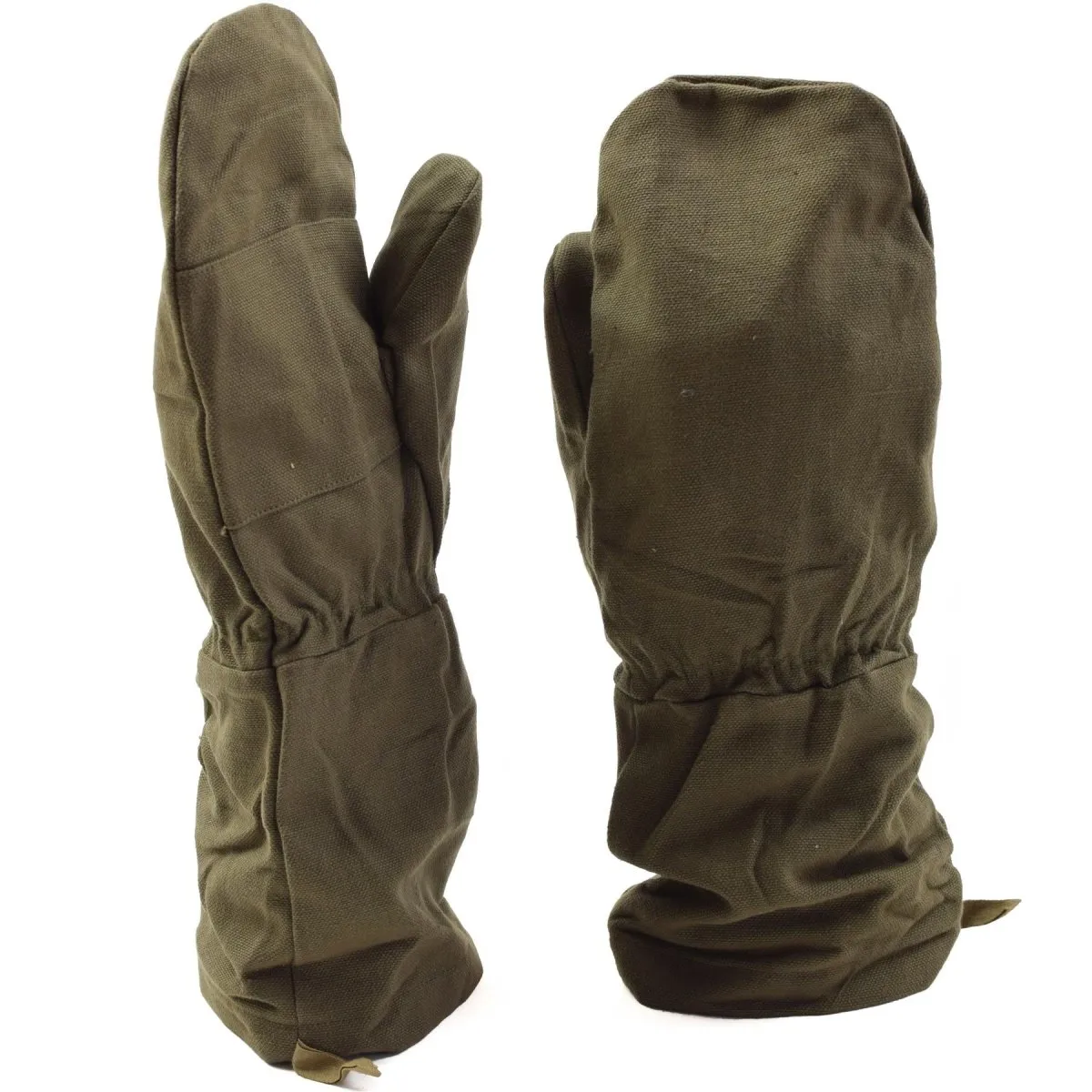 Genuine French army mittens cotton gloves Olive OD durable workwear military NEW