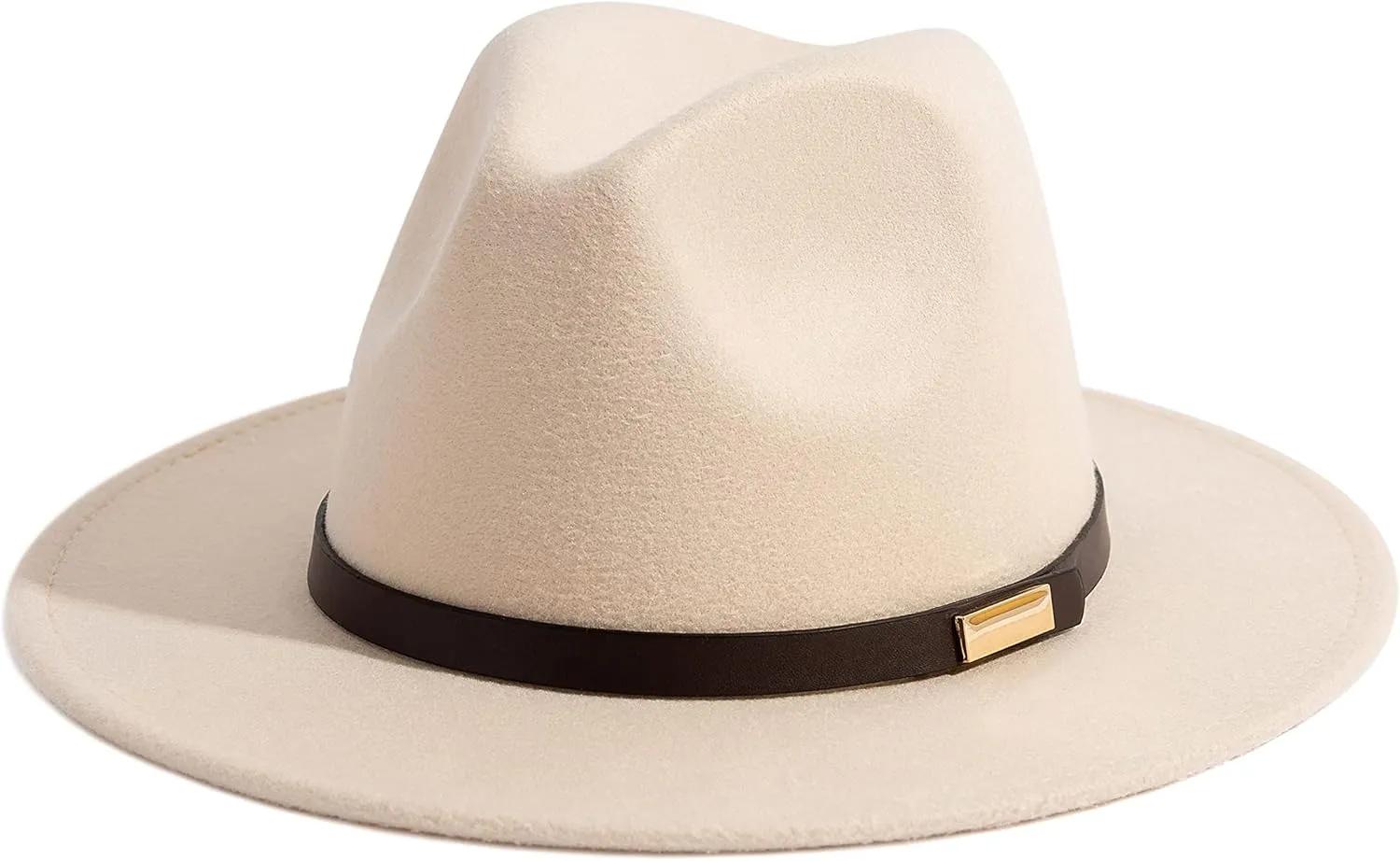 Gossifan Fedora Hats for Men Wide Brim Panama Hat with Classic Belt