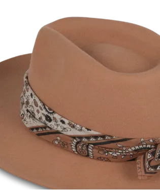 Goulburn Womens Wide Brim Fedora Terracotta