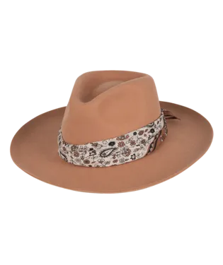 Goulburn Womens Wide Brim Fedora Terracotta