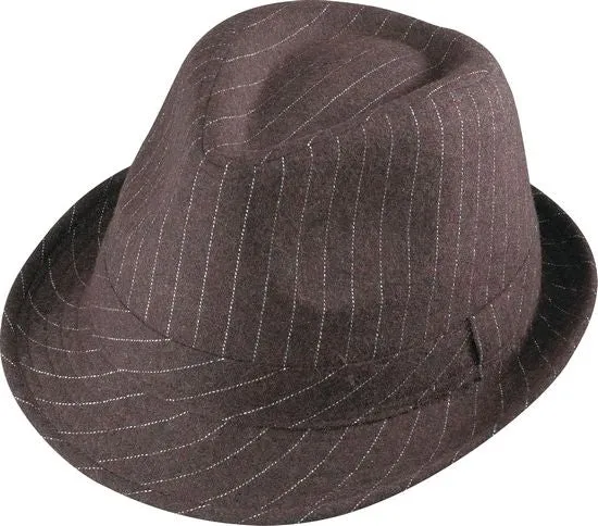 Henschel Flannel Pinstripe Gentleman Fedora Hat