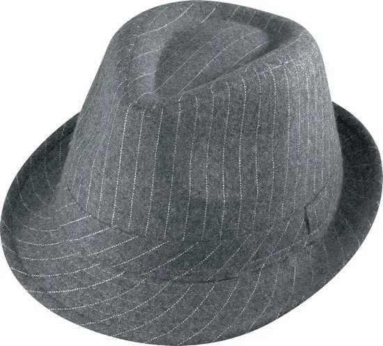 Henschel Flannel Pinstripe Gentleman Fedora Hat