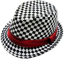 Hooyi Baby Boy Girl Fedora Jazz Hat Plaid Pot Cap (White)