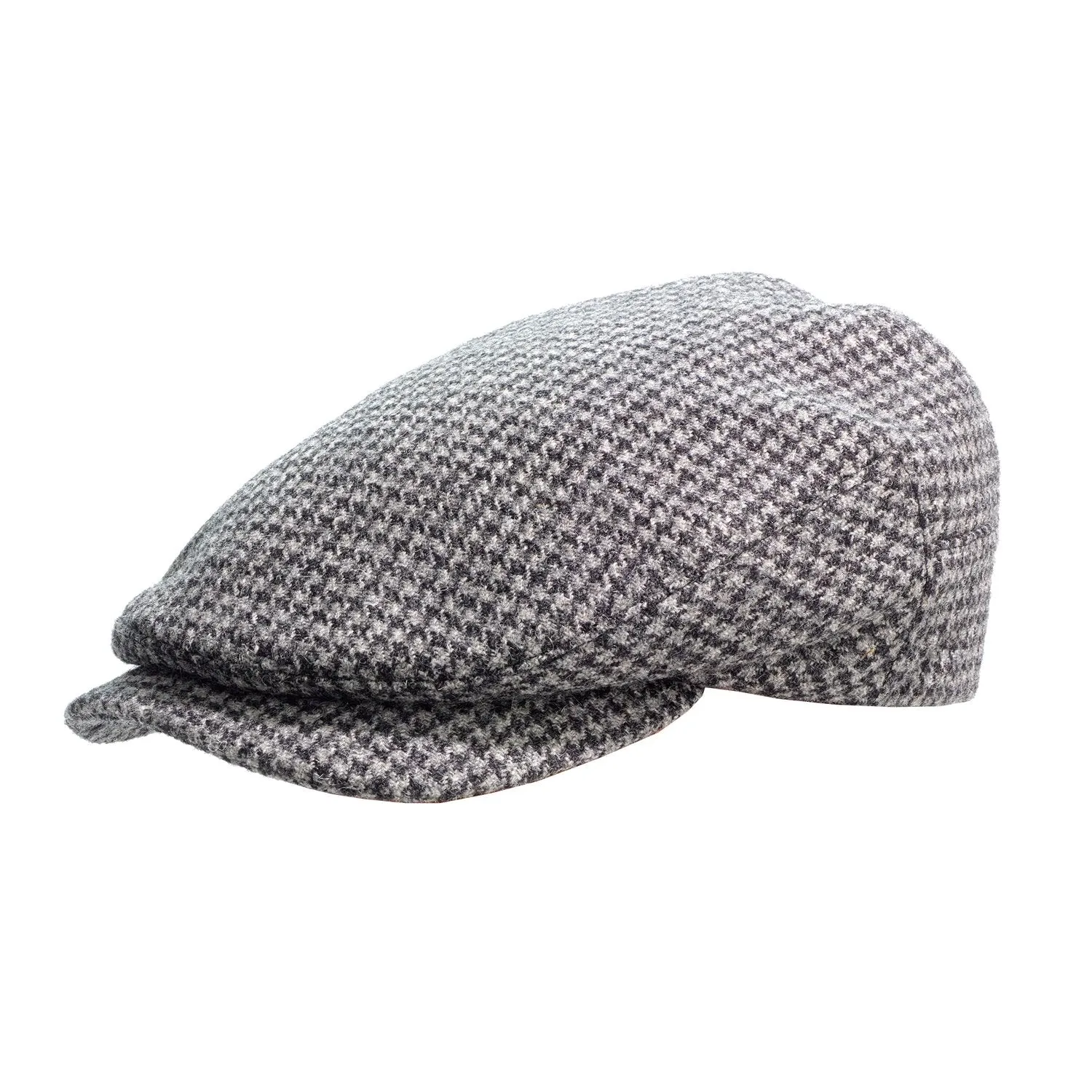 Houndstooth Tweed Sicilian Flat Cap