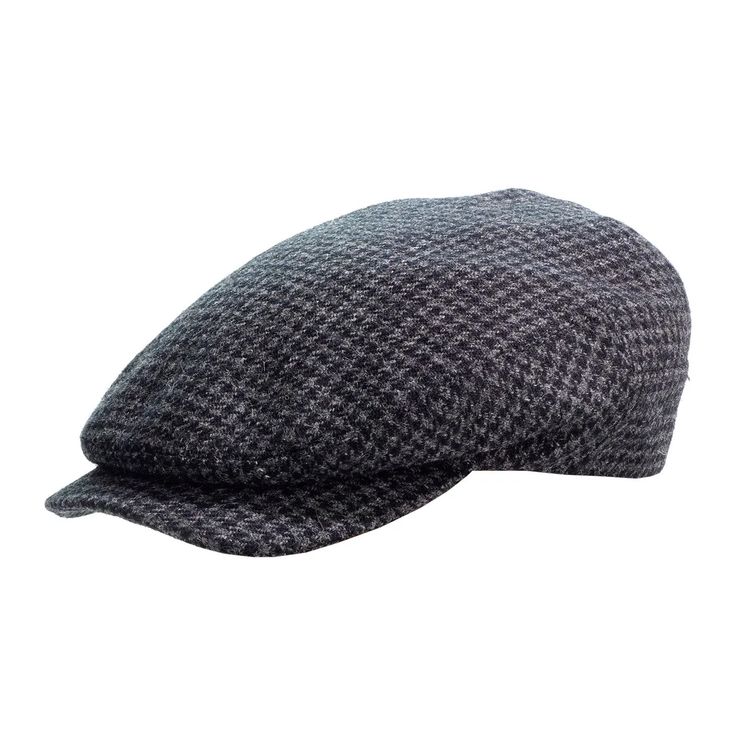 Houndstooth Tweed Sicilian Flat Cap