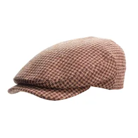 Houndstooth Tweed Sicilian Flat Cap