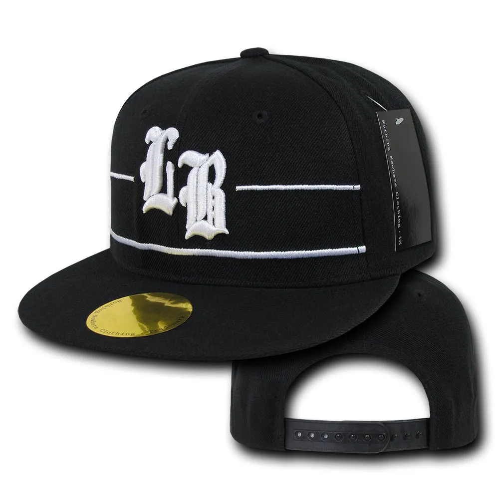 Long Beach City Snapback Flat Bill Hats, Flip Side