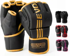 Matte Black MMA Gloves Martial Arts Mitts Grappling Sparring Men Muay Thai Cage Fighting Boxing Combat Sports Fingerless Women Pink Kickboxing UFC Punching Bag Training