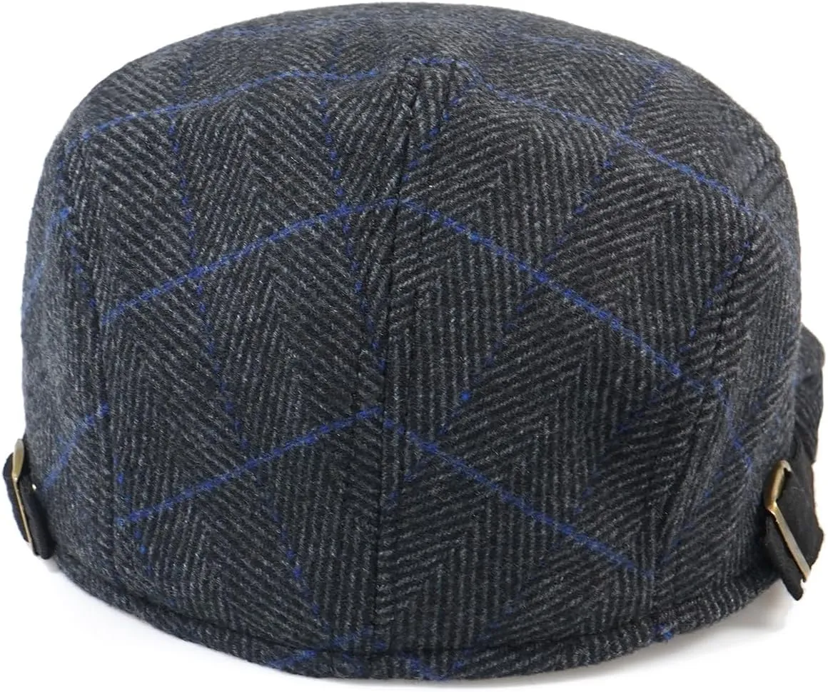 Men's Cotton Newsboy Hats Flat Ivy Gatsby Cap Irish Cabbie Ivy Driving Hunting Hat