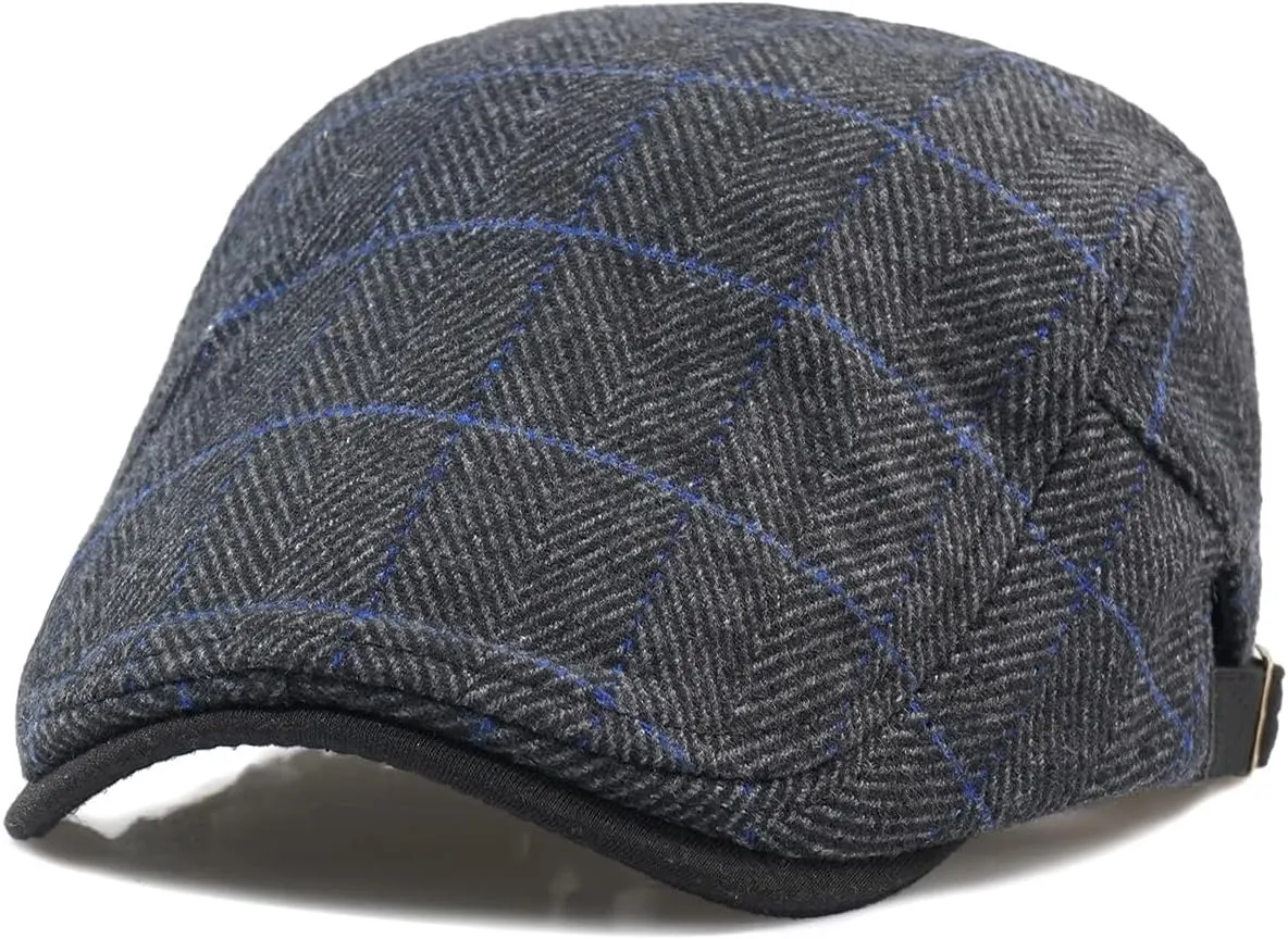 Men's Cotton Newsboy Hats Flat Ivy Gatsby Cap Irish Cabbie Ivy Driving Hunting Hat