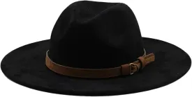 Men's Outdoor Suede Jazz Hat Wide Brim Beach Sun Cap Panama Fedora Hats Women/Men