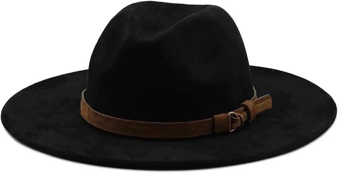 Men's Outdoor Suede Jazz Hat Wide Brim Beach Sun Cap Panama Fedora Hats Women/Men