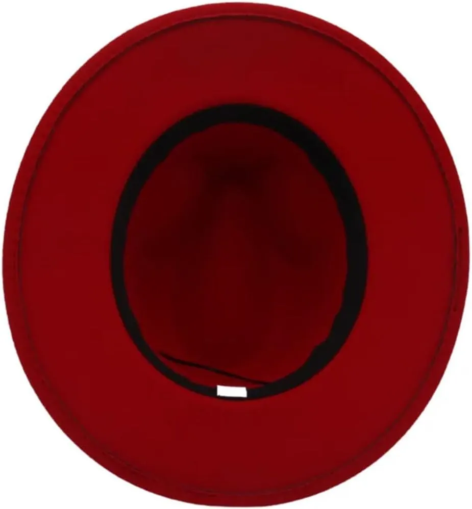 Men's Vintage Fedora Hats for Men Wide Brim Fedora Hat Classic Wedding Panama Jazz Cap with Belt