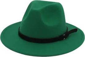 Men's Vintage Fedora Hats for Men Wide Brim Fedora Hat Classic Wedding Panama Jazz Cap with Belt