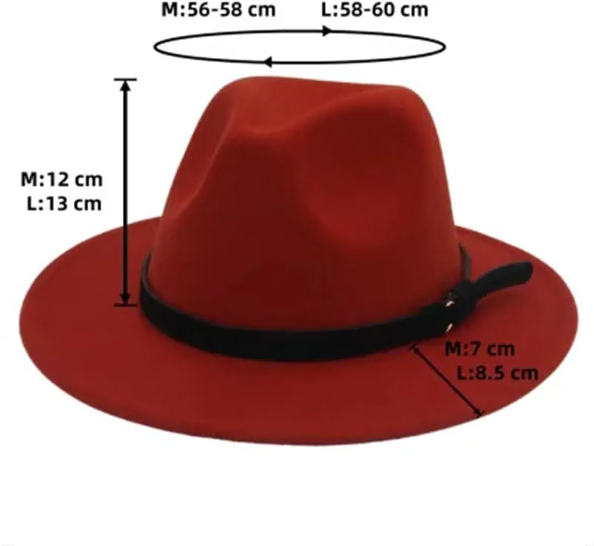 Men's Vintage Fedora Hats for Men Wide Brim Fedora Hat Classic Wedding Panama Jazz Cap with Belt