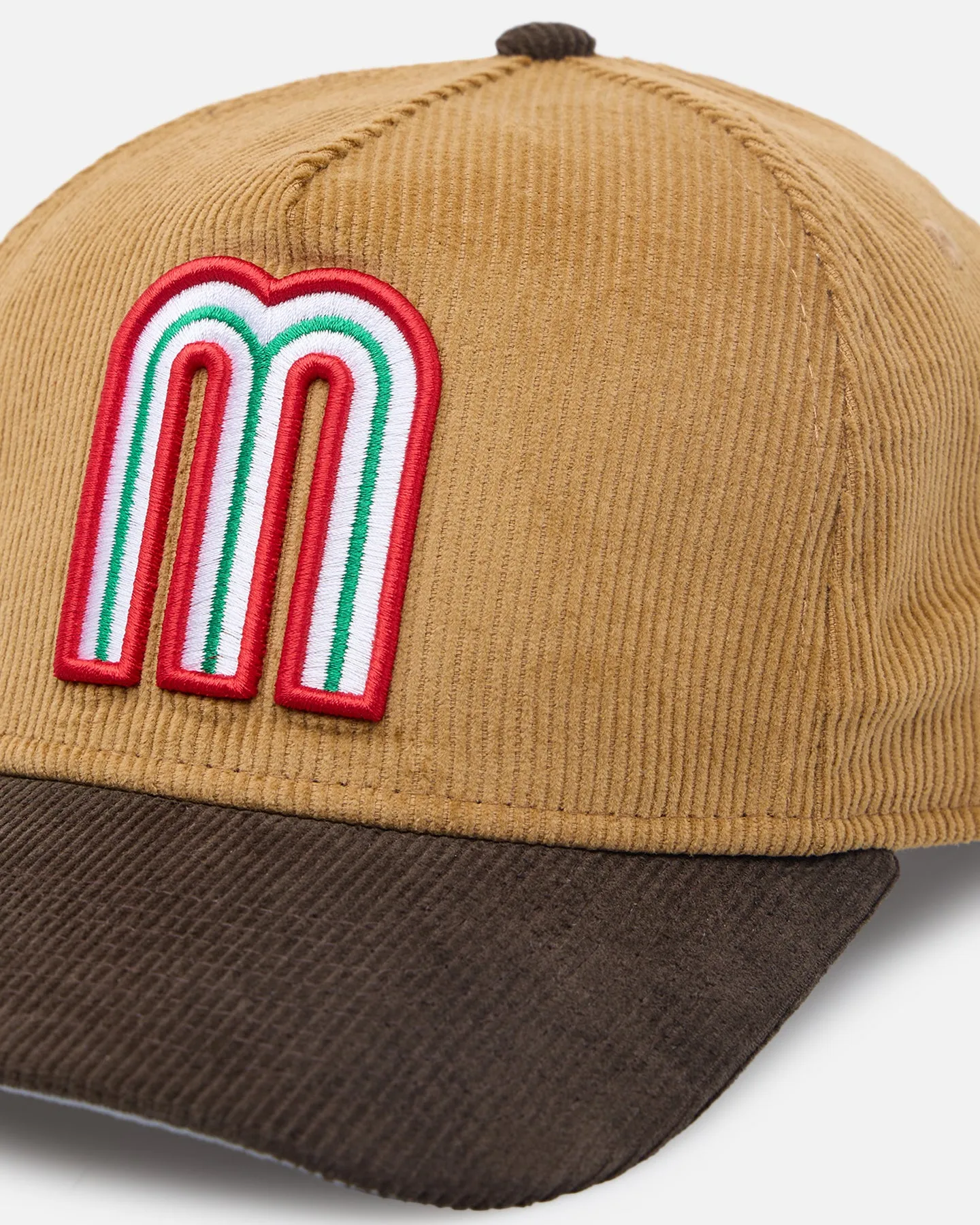 New Era Mexico National Baseball Team 'Mexican Cord Golfer' Corduroy Golfer Snapback Wheat