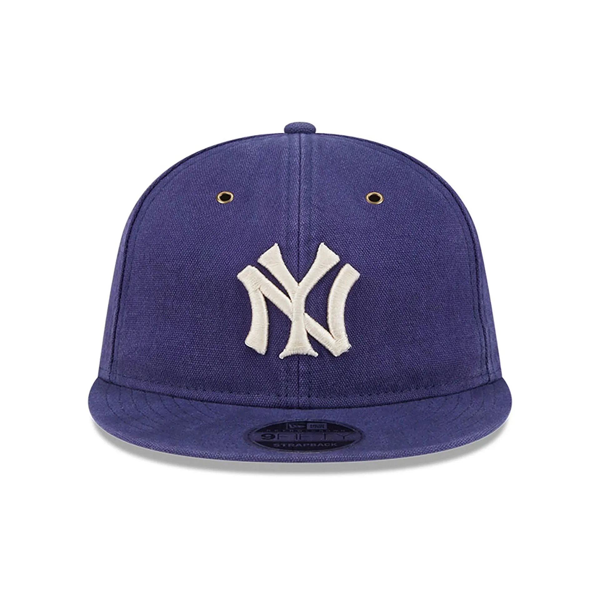 New York Yankees Cotton Canvas Navy Retro Crown 9FIFTY Strapback Cap