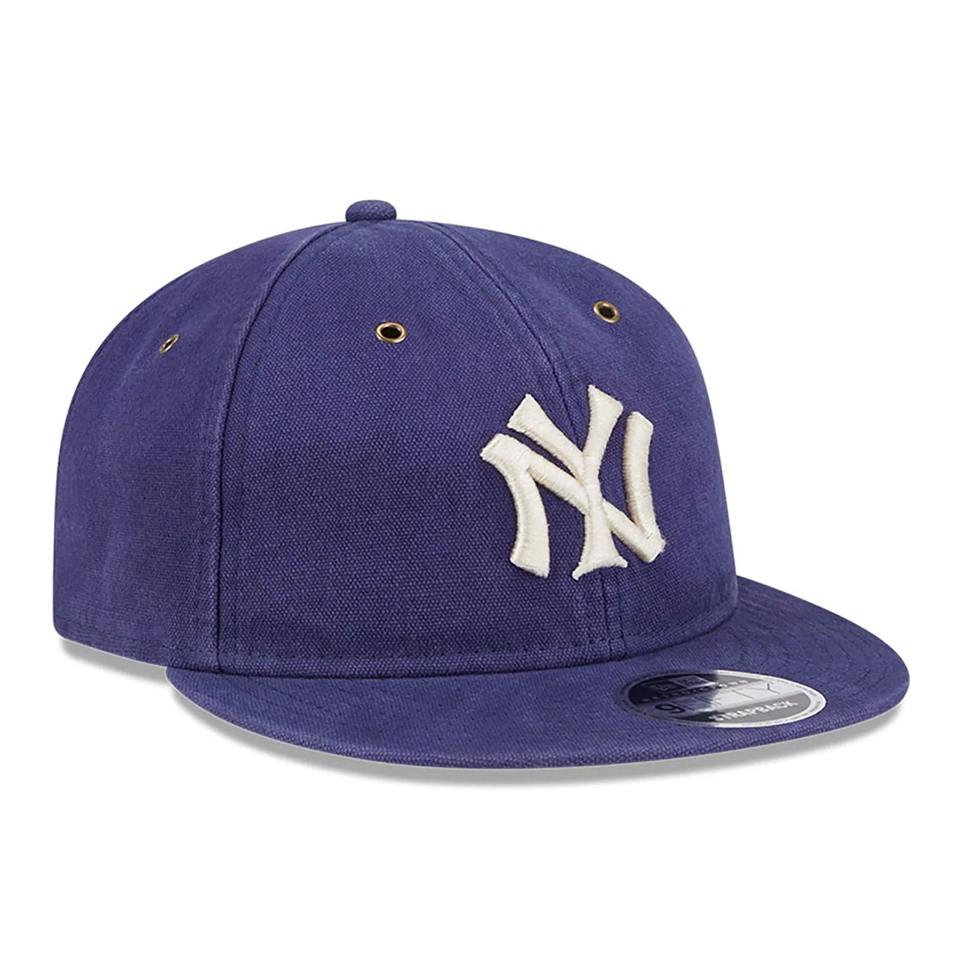 New York Yankees Cotton Canvas Navy Retro Crown 9FIFTY Strapback Cap