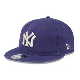 New York Yankees Cotton Canvas Navy Retro Crown 9FIFTY Strapback Cap