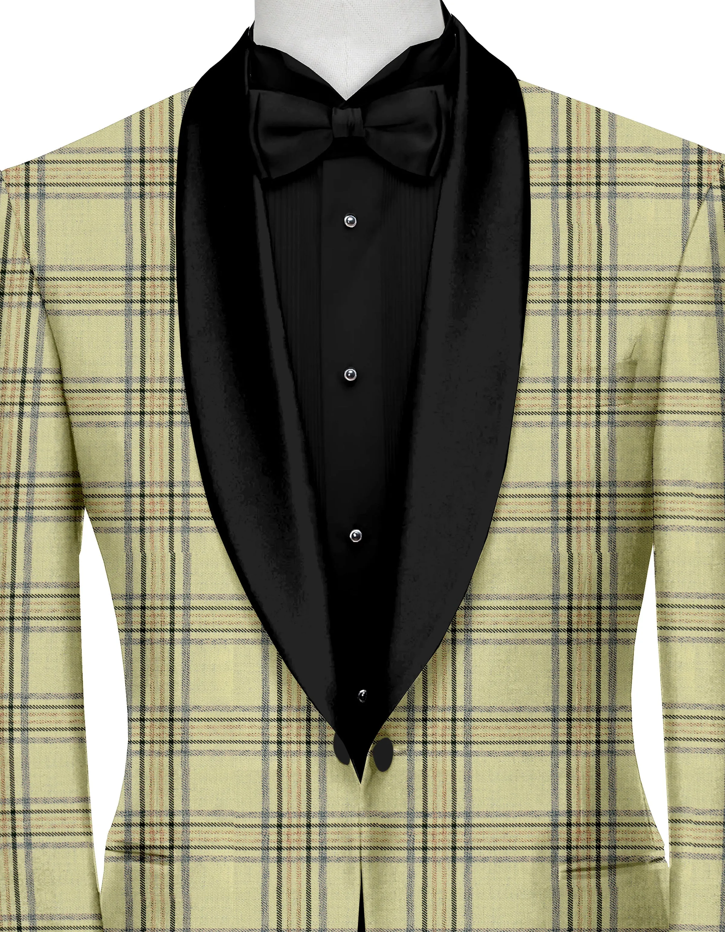 Pale Oilve Men's Party Checks Suit Jacket Slim Fit Blazer