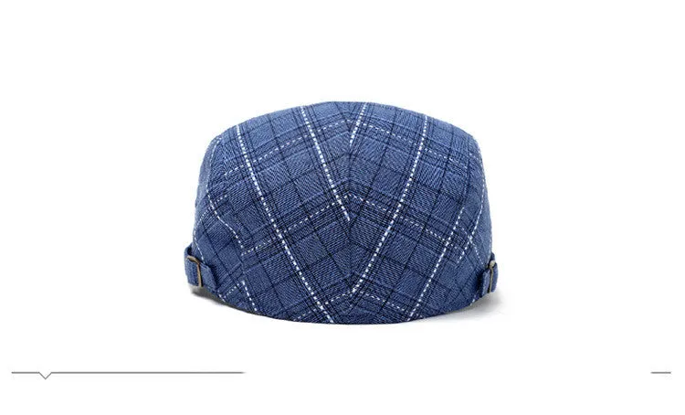 Peaked Cap Forward Cap Plaid Baseball Cap Visor Beret Sun Hat