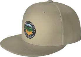 POOEDSO Seal of Orange County, California Snapback Hats for Men Baseball Cap Trucker Hat Flat Brim Hats