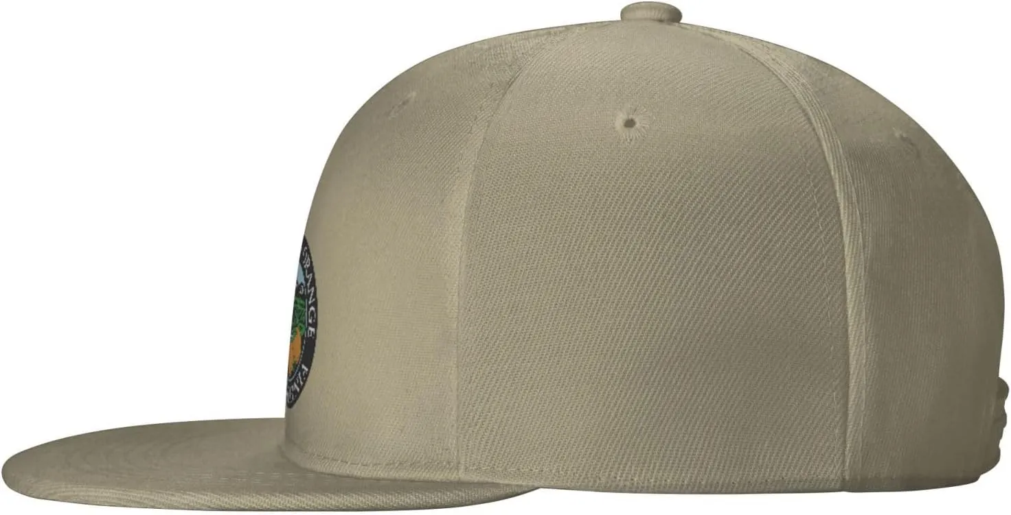 POOEDSO Seal of Orange County, California Snapback Hats for Men Baseball Cap Trucker Hat Flat Brim Hats