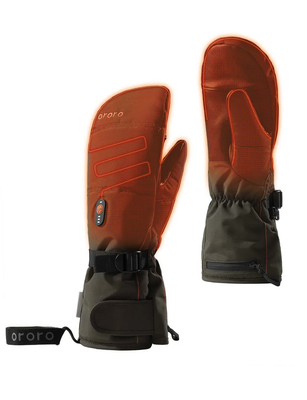 "Amsterdam" Unisex Heated Mittens 2.0 - Green / Khaki