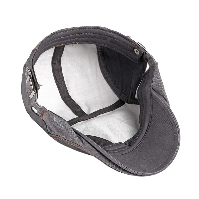 Retro Patchwork Cotton Flat Cap