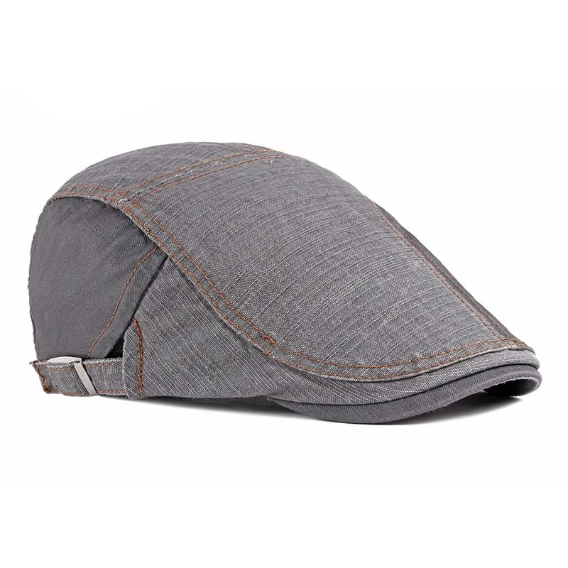 Retro Patchwork Cotton Flat Cap