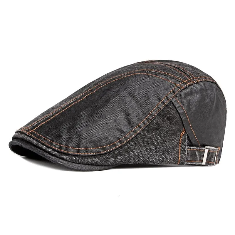 Retro Patchwork Cotton Flat Cap