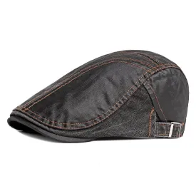 Retro Patchwork Cotton Flat Cap