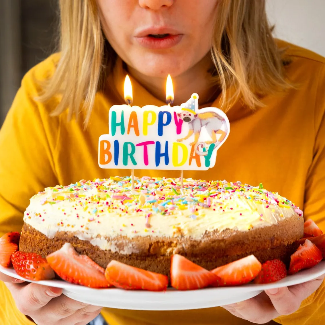 Safari Monkey Birthday Candle
