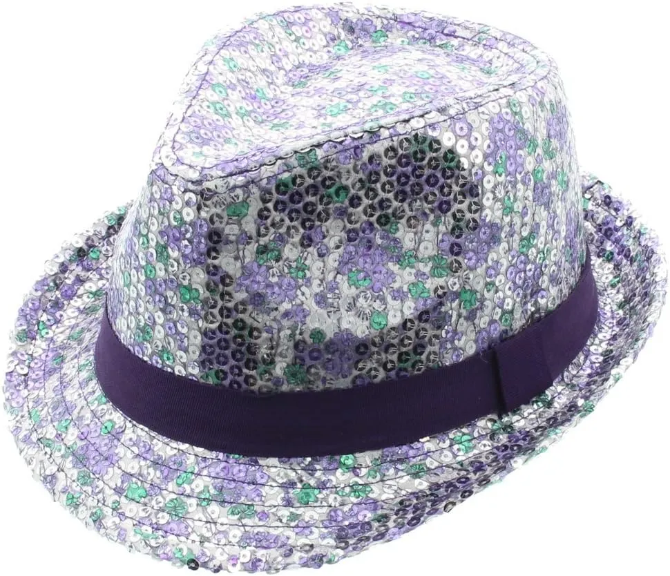 Shimmering Floral Patterned Fedora