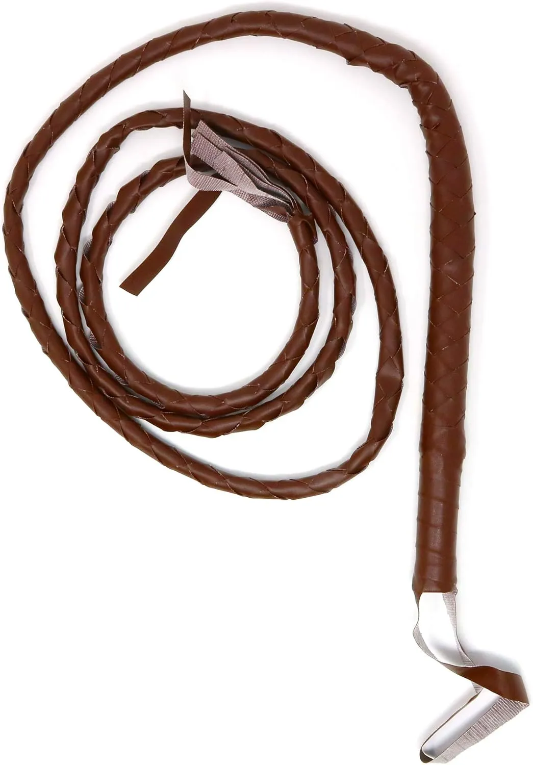 Skeleteen Faux Leather Brown Whip - 6.5' Woven Costume Accessories Whips - 1 Piece