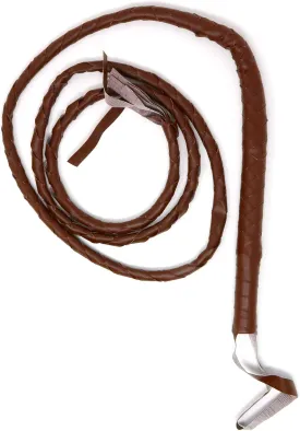Skeleteen Faux Leather Brown Whip - 6.5' Woven Costume Accessories Whips - 1 Piece