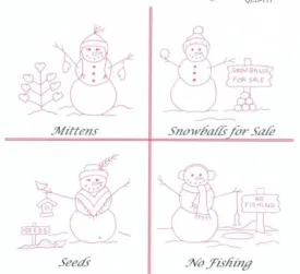 Snowmen Embroidery QLD-111e - Downloadable Pattern