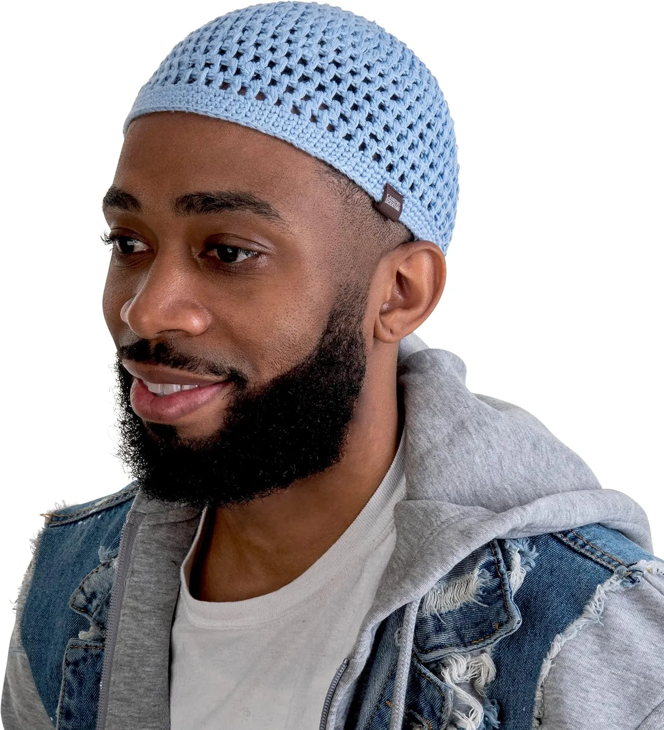 SnugZero Skull Cap for Men - Handmade Knit in Breathable Cooling Bamboo Cotton - Helmet Liner Sleep Kufi Hat