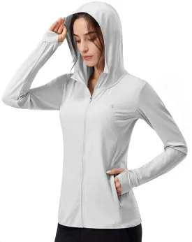 Soothfeel Women's UPF 50  Sun Protection Hoodie Jacket Lightweight Long Sleeve Sun Shirt for Women with Pocket Hiking Outdoor