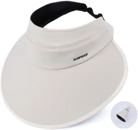 Sun Visor Hats Women Floppy Large Brim Summer UV Protection Beach Cap for Summer Safari Sports UPF 50  Foldable