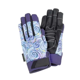 Swirls Work Gloves - Lavender/Black