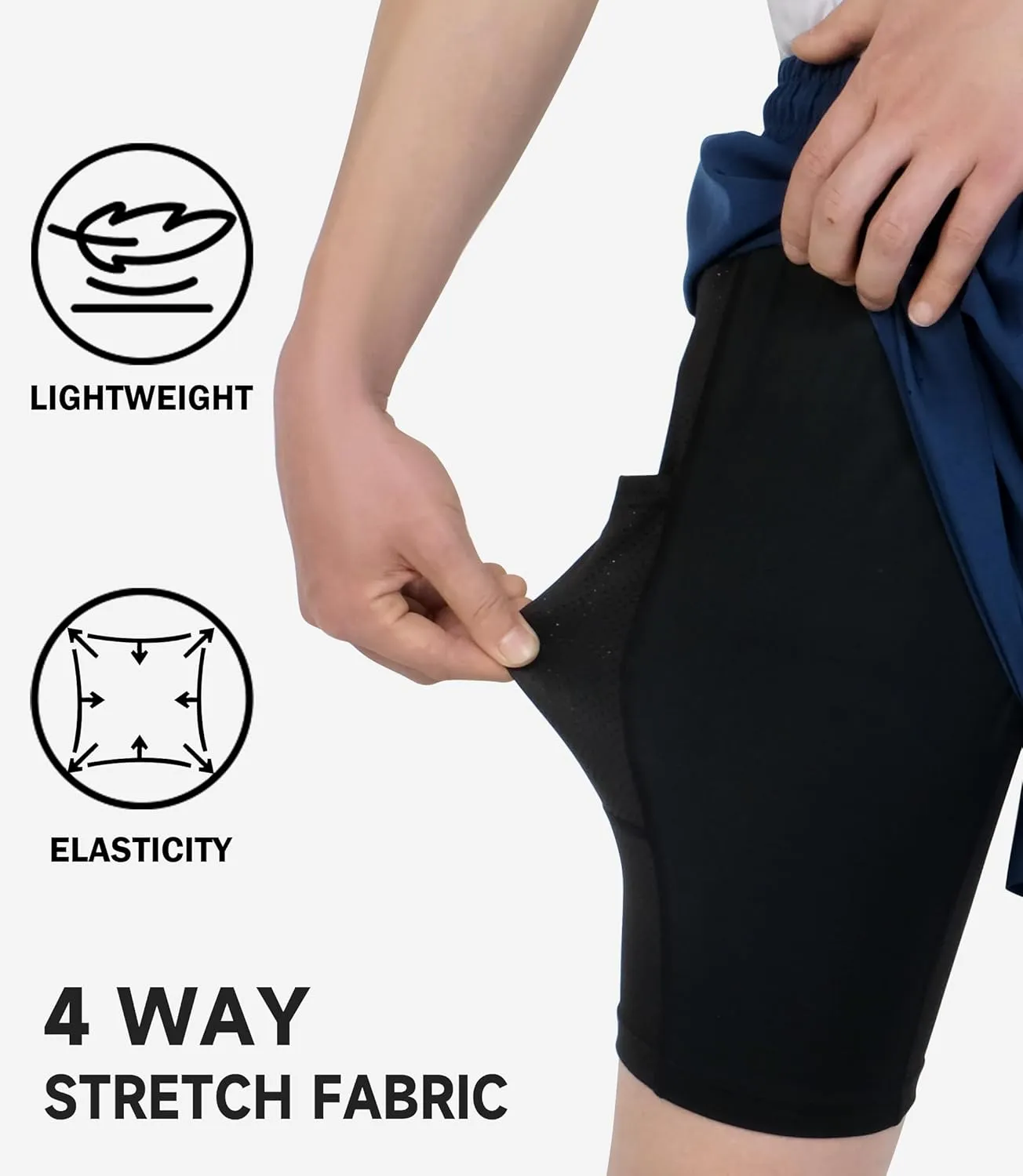 TLAENSON Boys Running Shorts with Liner Kids 2 in 1 Quick Dry Workout Athletic Shorts with Pockets