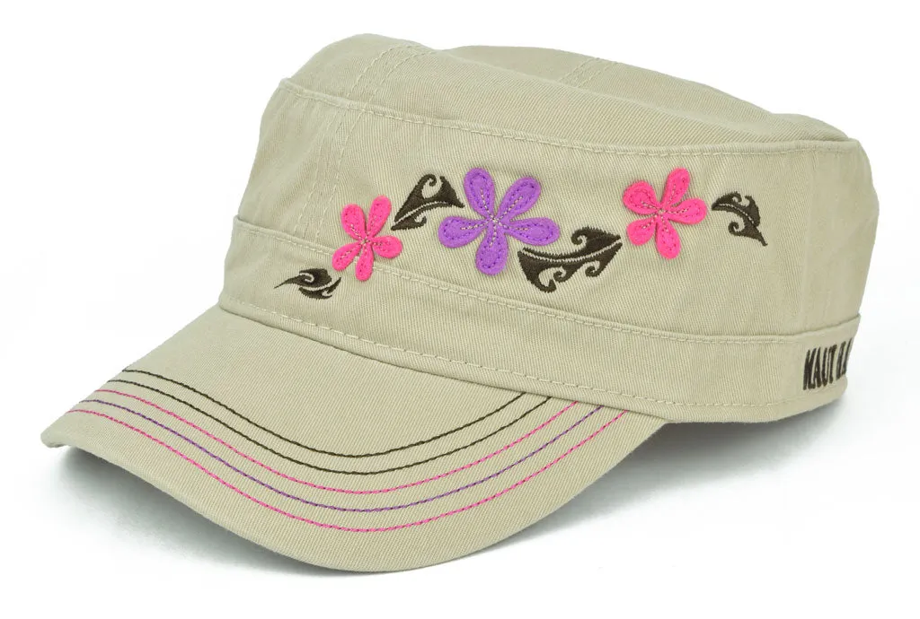 Tribal Flowers Military Hat