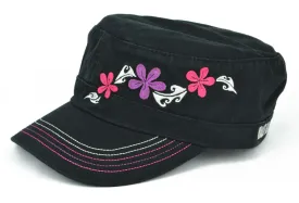 Tribal Flowers Military Hat