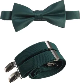 Tuxgear Mens Bow Tie and Adjustable Stretch Suspender Sets in Assorted Colors