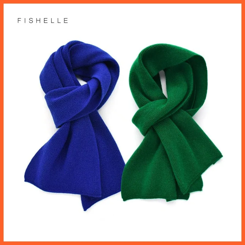 Unisex Luxury Cashmere Knitted Scarves  | Warm Thick Woolen Scarf
