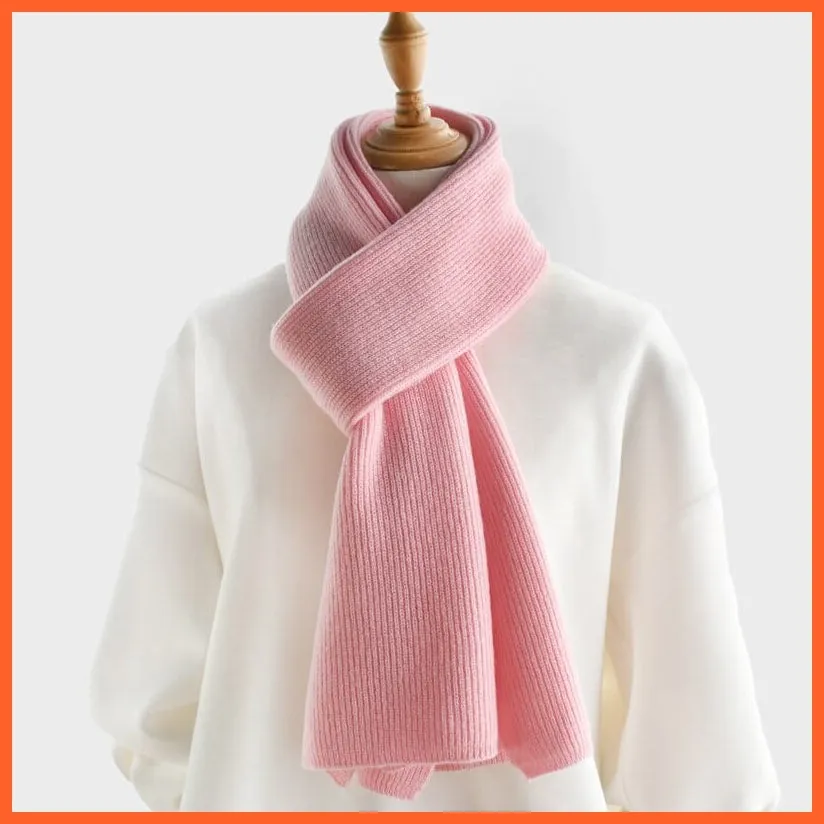Unisex Luxury Cashmere Knitted Scarves  | Warm Thick Woolen Scarf
