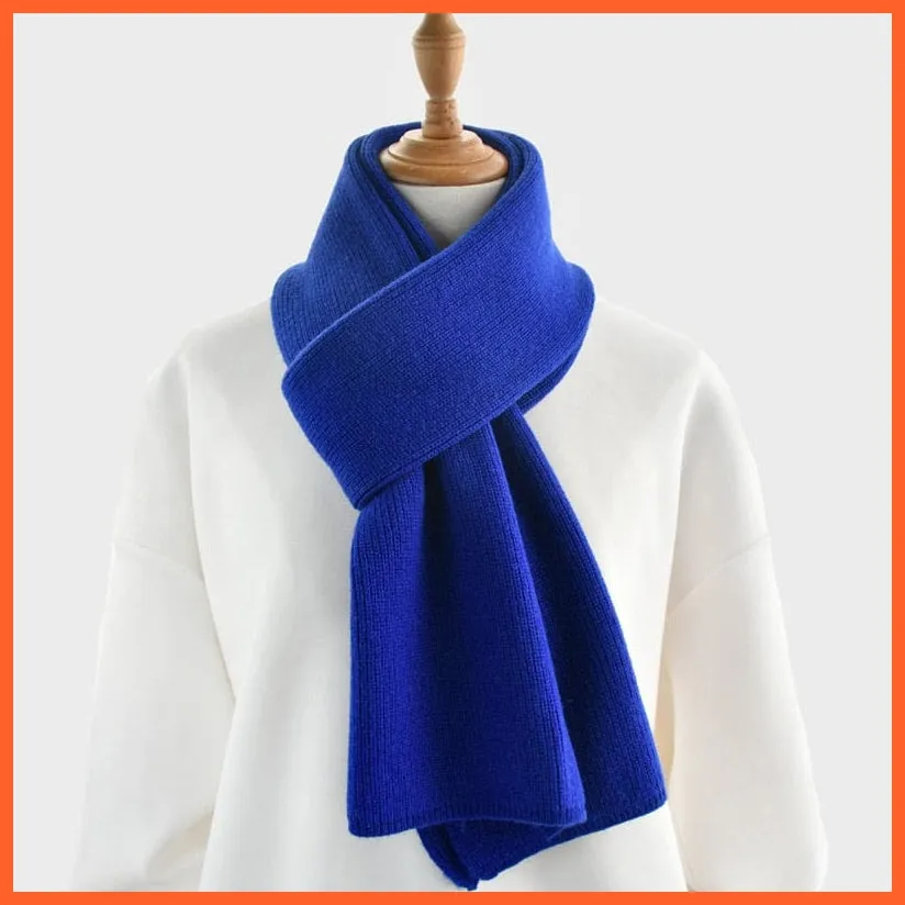 Unisex Luxury Cashmere Knitted Scarves  | Warm Thick Woolen Scarf