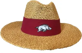 University of Arkansas Razorbacks Angler Safari Straw Hat Natural