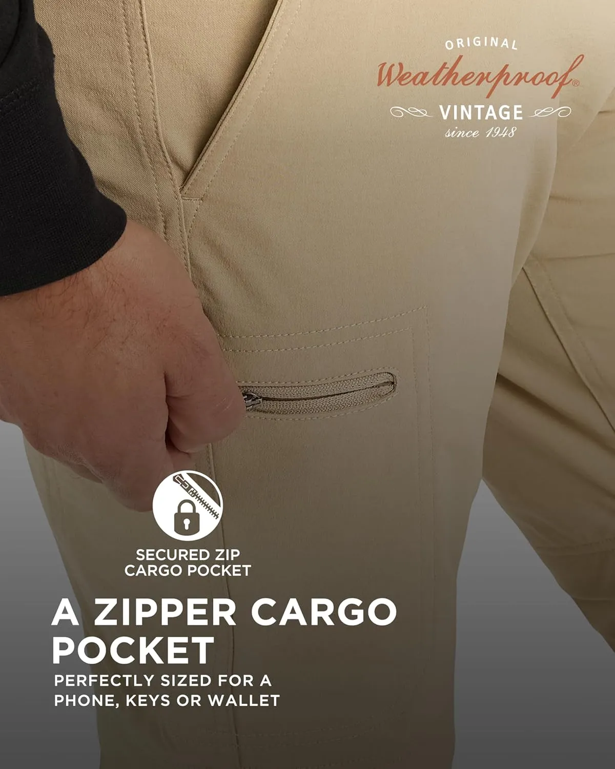 Weatherproof Vintage Mens Convertible Pants - Hiking Pants for Mens with Zip-Off to Short | Mens Utility Hiking Travel Pants